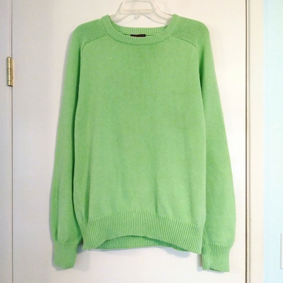 Vintage Sweaters - Vintage 80's Lime/ Bright Green Knit Sweater